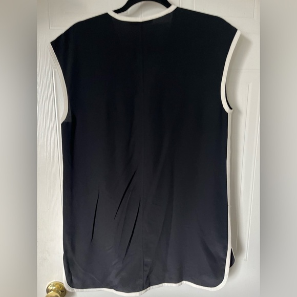 Alexander Wang 100 Percent Silk Black w/White trims Long sleeveless Top - Picture 12 of 13